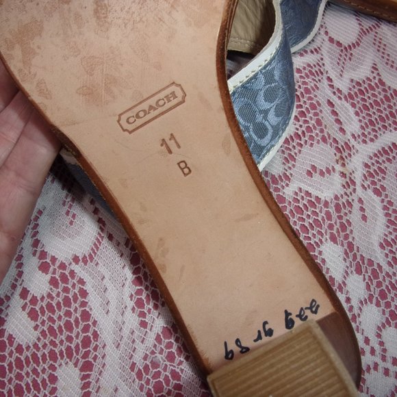 Coach Blue Logo Sandals Size 11 B (Medium) - Picture 3 of 7